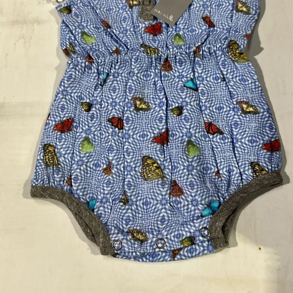 New Miki Miette Madhatter Butterfly Romper 6 mo